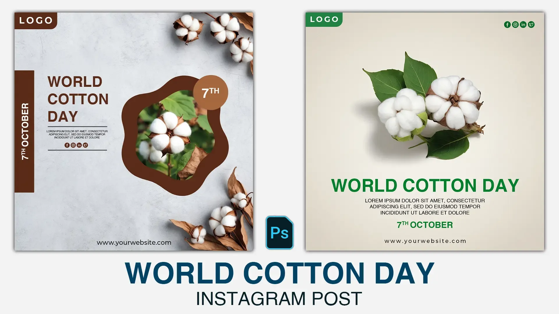 World Cotton Day Nature-Inspired Instagram Post Pack